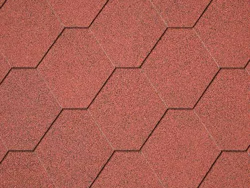 Rode zeshoekige dakshingles